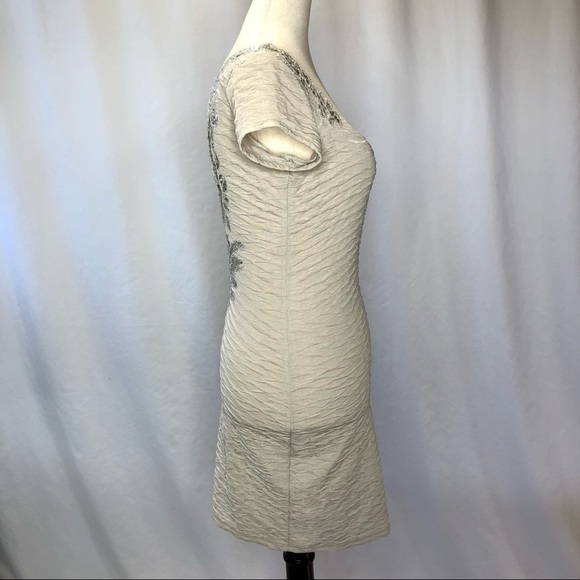 Free People Bringing Sexy Back champagne bodycon dress beaded open back size xs - Picture 3 of 11